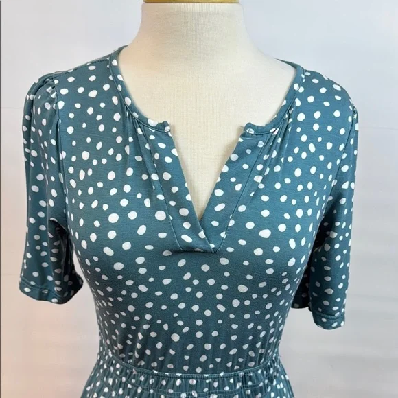 Serra Teal Polka Dot tiered maxi dress, Medium - Viral ALDI dress from last year - Picture 3 of 11